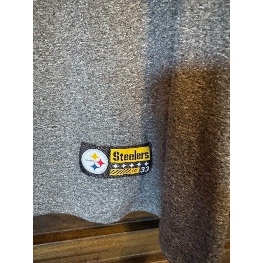 Pittsburgh Steelers Pullover 1/4 Zip Heather Gray‎ NFL Team Apparel SML Sleeve - Picture 4 of 13